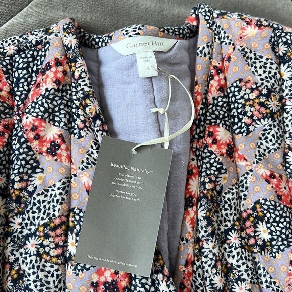 Garnet Hill Organic-Cotton Quilted Gauze Jacket Cottage Floral Size Small Fall - Picture 11 of 15